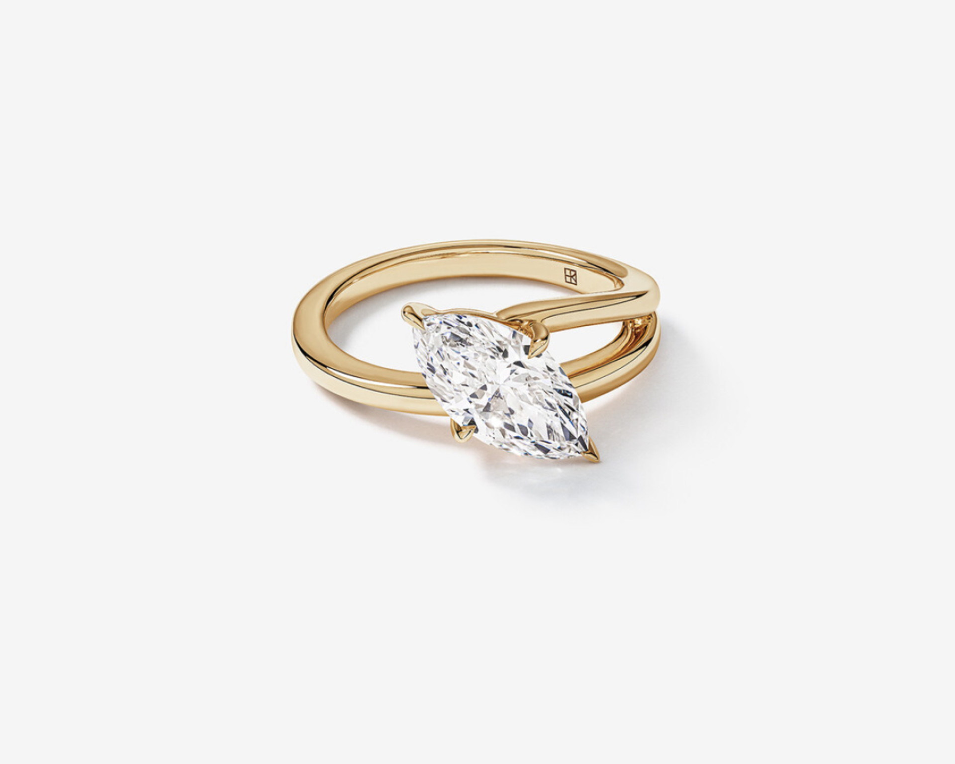 marquise cut diamond solitaire engagement ring in white gold